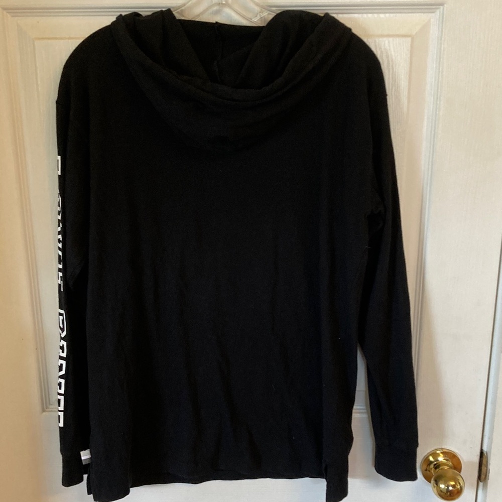 PINK Victoria's Secret Black Hoodie with Rainbow Pocket - Picture 6 of 8